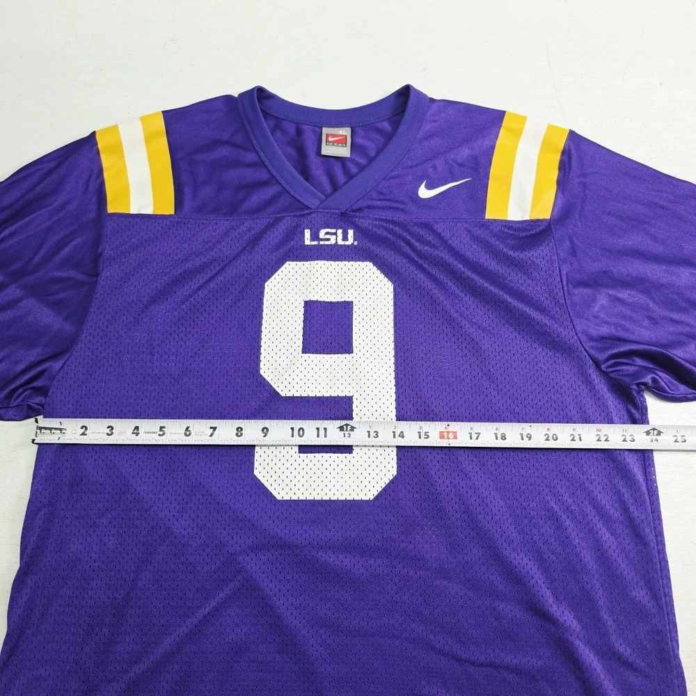 Vintage LSU Tigers NCAA Nike Team Authentic Purple Mesh Jersey #9 Mens Sz XL EUC
